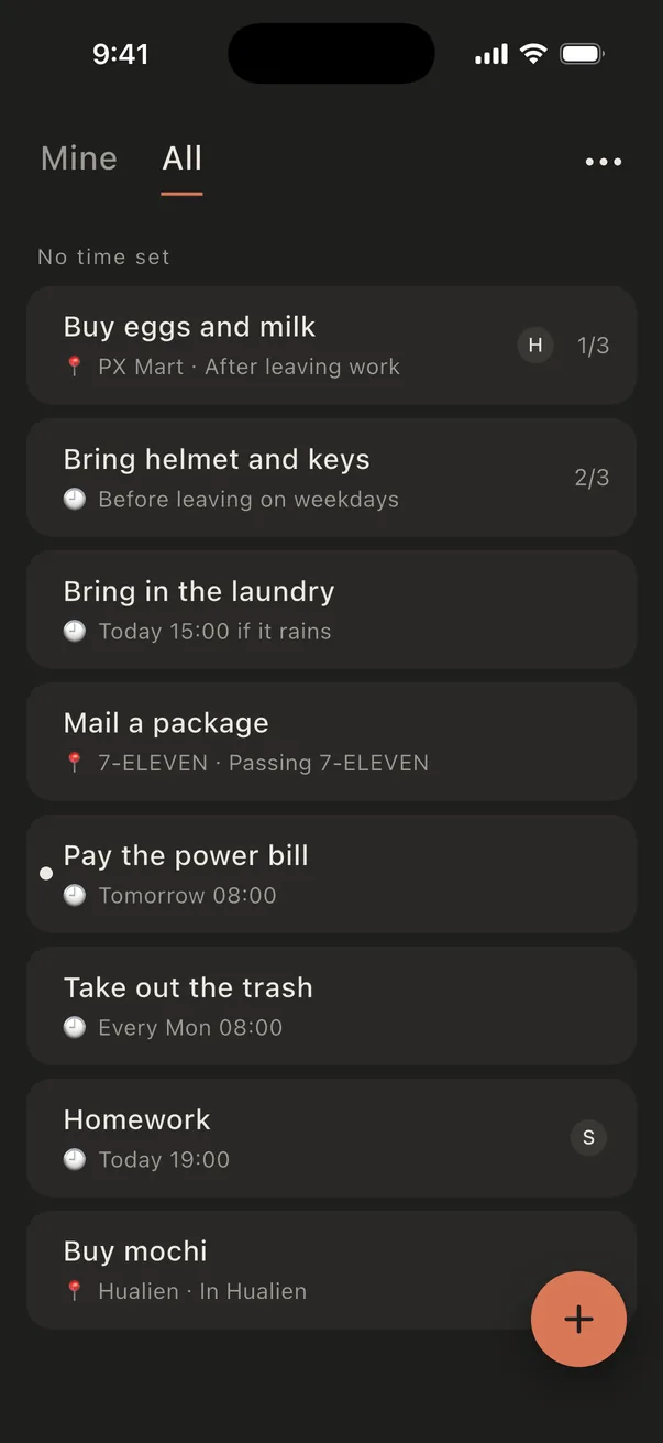 DoYours home screen with a to-do list